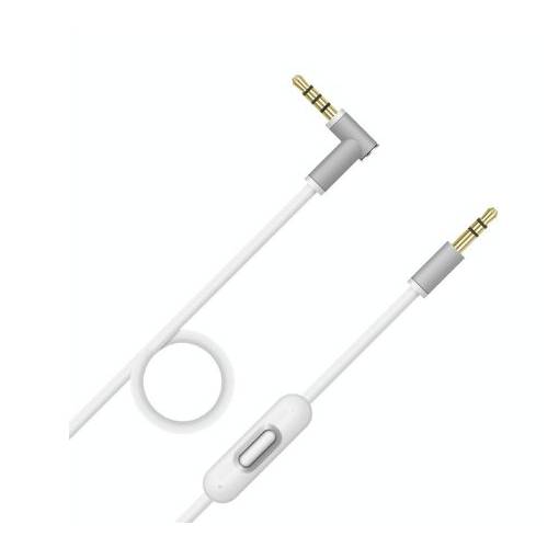 Foto - Cablu audio cu microfon pentru căști Beats Dr. Dre Solo Studio 1.0, 2.0, 3.0, Pro, Pro Detox și Mixr - Alb