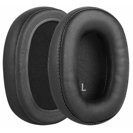 Foto - Căști de rezervă pentru căștile Audio Technica ATH-SR9, DSR9BT, DSR7BT - Negre, din piele