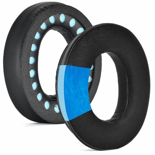 Foto - Urechile de înlocuire pentru căștile Bose QuietComfort 35, 35 II și 45 - Negre, cu gel răcoritor