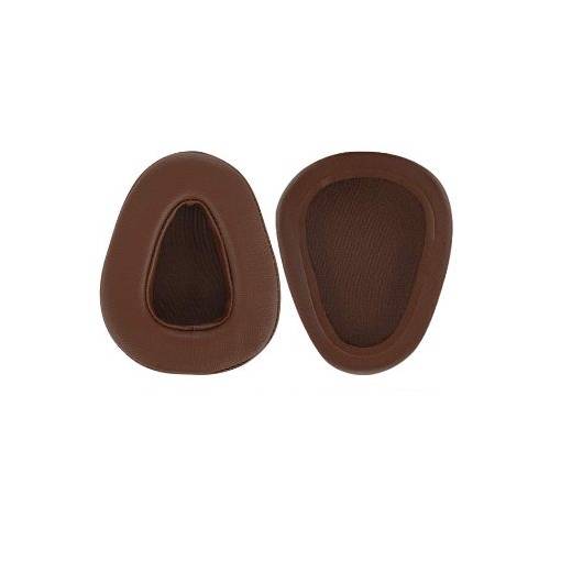 Foto - Căptușeli de rezervă pentru căștile SkullCandy Roc nation Aviator 1.0 și 2.0 - Maro, din piele