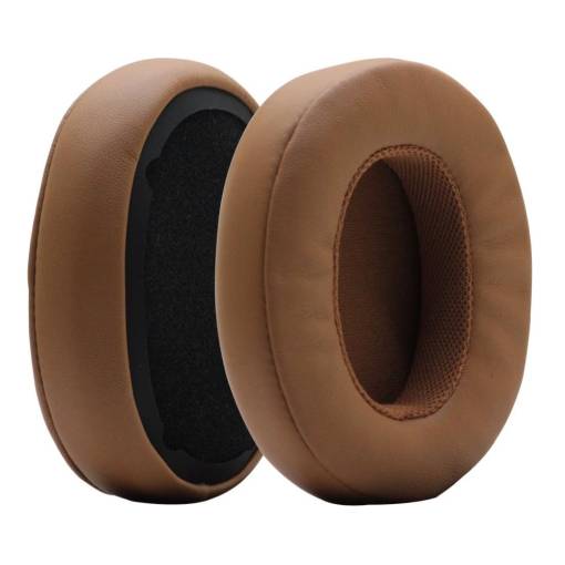 Foto - Căptușeli de rezervă pentru căștile SkullCandy Hesh 3.0 și Crusher - Maro, din piele