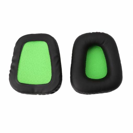 Foto - Căști de rezervă pentru căștile Razer Chimaera Electra V2 7.1 - Negre cu interior verde, din piele