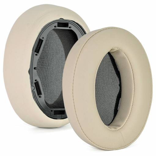 Foto - Căști de rezervă pentru căștile Sony WH-H910N - Bej, din piele