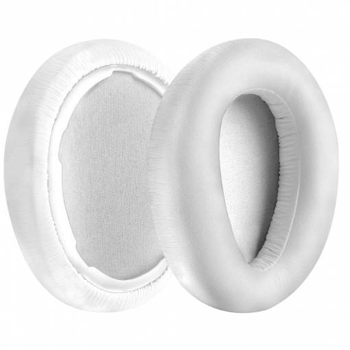 Foto - Căști de rezervă pentru căști Sony MDR-10R, MDR-10RBT, MDR-10RNC - Albe, din piele