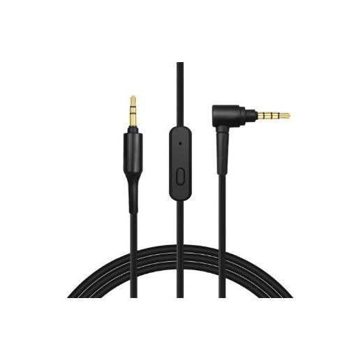 Foto - Cablul audio pentru căști Sony MDR-10RBT, 10RNC, 10R, 1R, 1RMK2, 1AM2 - Negru, din silicon