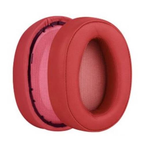 Foto - Casti de înlocuire pentru căști Sony MDR-100A, MDR-100AAP, MDR-H600A - Roșii, din piele