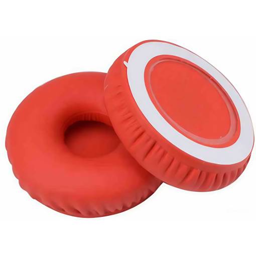 Foto - Căști de schimb pentru căști Sony MDR-XB650BT, XB550AP și XB450 - Roșii, din piele