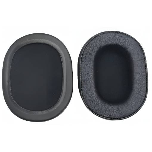 Foto - Căști de schimb pentru căști Audio Technica ATH-M30, M40X, M50, M50S și M50X - negre, din piele