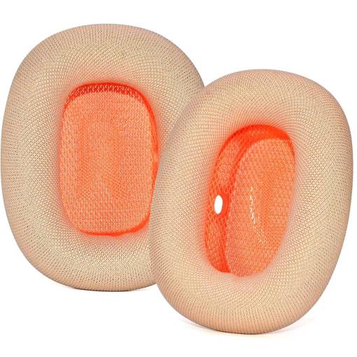 Foto - Căști cu înlocuiri pentru Apple AirPods Max 2 - Portocalii, țesătură