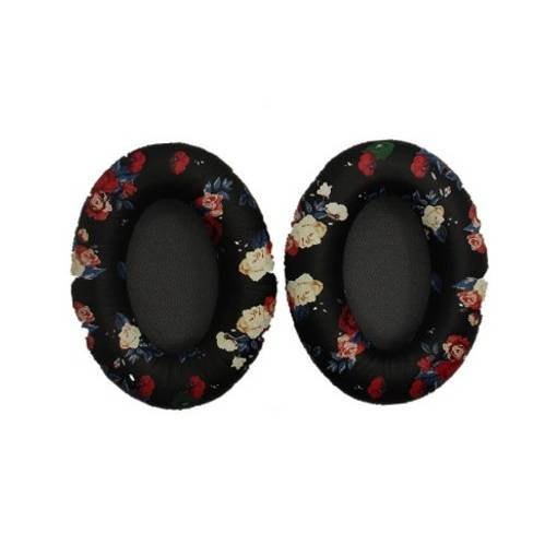 Foto - Culori de înlocuire din piele pentru căștile Bose QuietComfort 2, 15, 25 și 35 - pattern floral cu interior negru