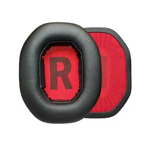 Foto - Căști de înlocuire pentru căști Logitech G-Pro X2 - Negre cu interior roșu, din piele