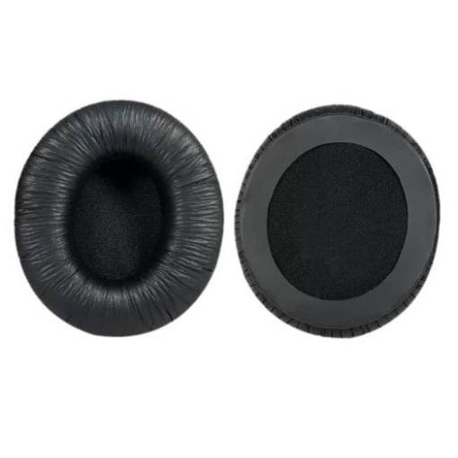 Foto - Castițe de schimb pentru căști Sennheiser HD205 - negre, din piele