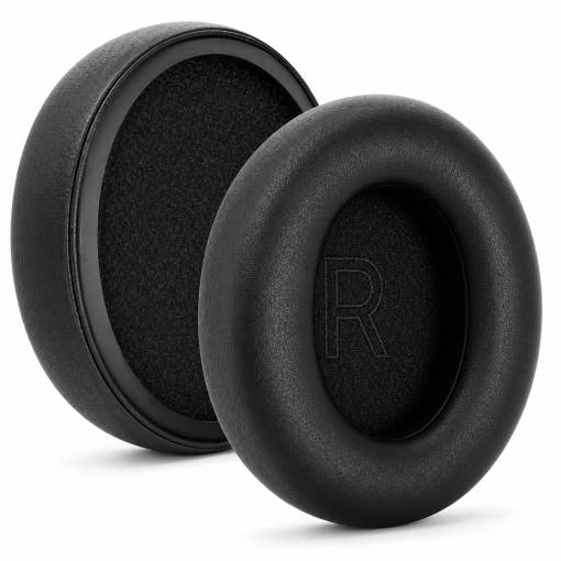 Foto - Căști de rezervă pentru căștile Razer Kraken V4, V4X, V4 Pro - negre lucioase, din piele