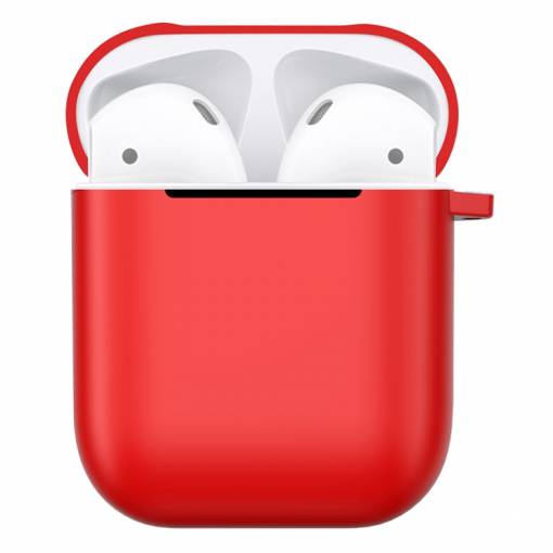 Foto - Carcasă din plastic mat cu carabină pentru Airpods - Roșu